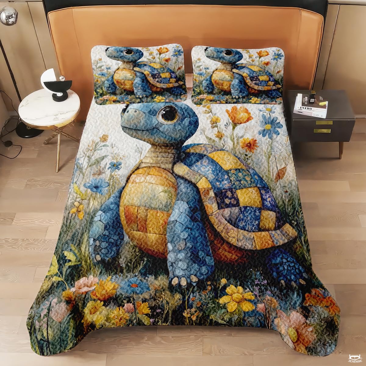 Sea Turtle Pattern Quilt, Animal Patchwork Sea Turtle Quilt Set Patchwork Style, Premium Pattern Quilt Bedspread, Animals Bedding Quilts Gift for Men Women