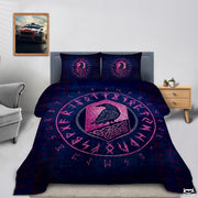 Norse Mythology Raven Centered Within Runic Circle Comforter