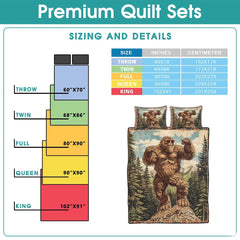 Personalized Bigfoot with Red Sunglasses Quilt Sets, Machine Washable