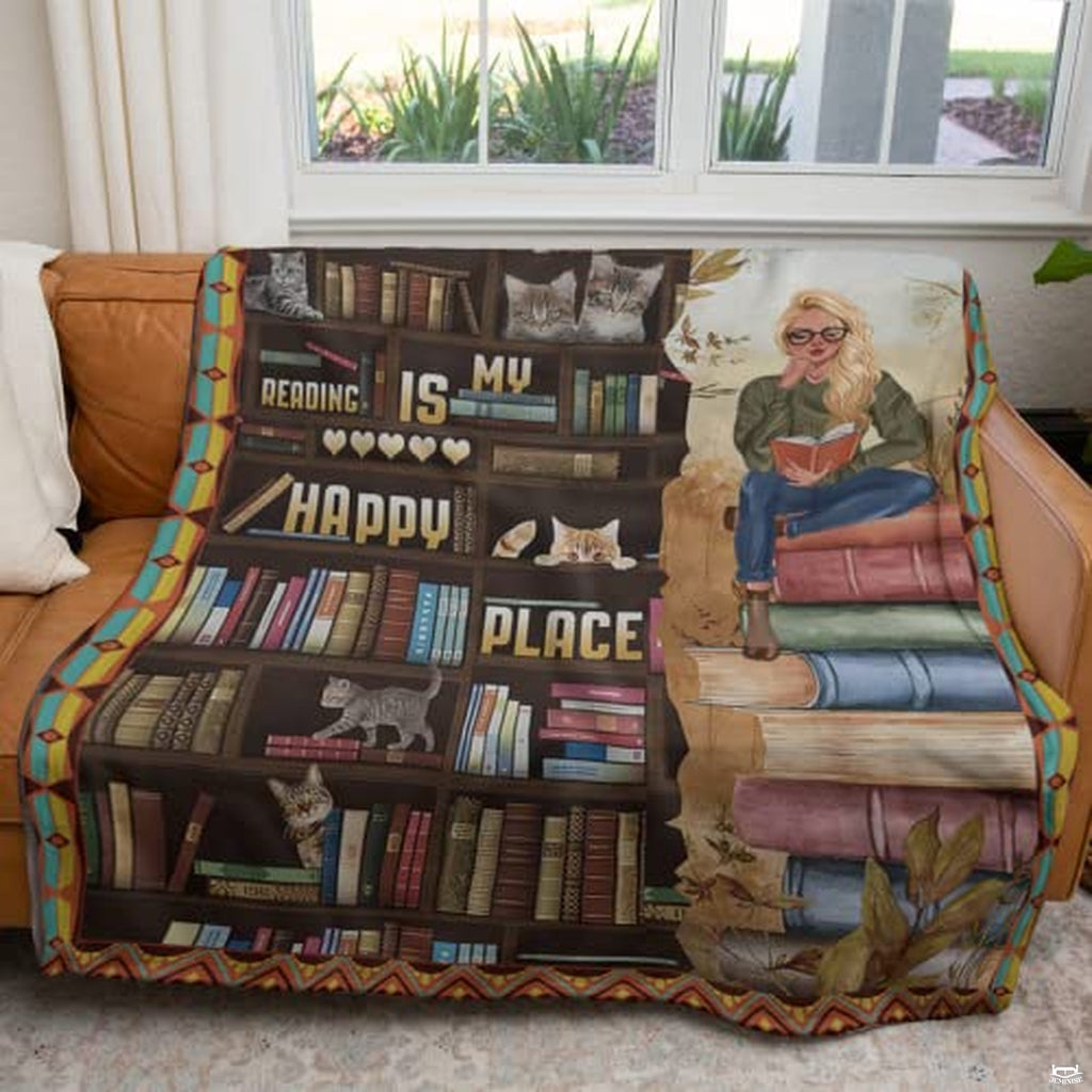 Customized Reading Blanket and Throw Book Lovers, Daughter Gifts, Cozy Throw for All Season