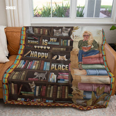 Jeminise Customized Reading Blanket for Book Lovers, Personalized Daughter Gift