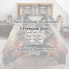 Custom Wildlife Wolf Head Close Up Portrait Comforter