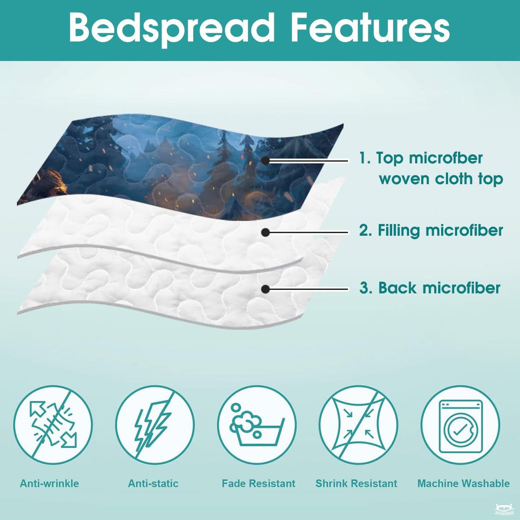 Personalized Bigfoot Campfire Night Forest Quilt Sets