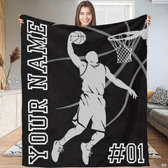 Basketball slam dunk silhouette with hoop and varsity athletic lettering, view 2.