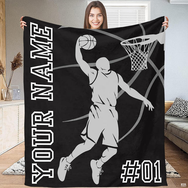 Basketball slam dunk silhouette with hoop and varsity athletic lettering, view 2.