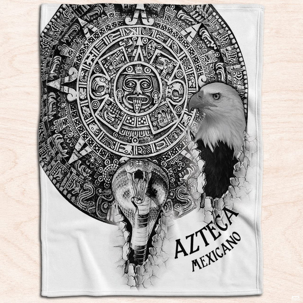 Father and child reading in bed covered by Mexican cultural throw blanket