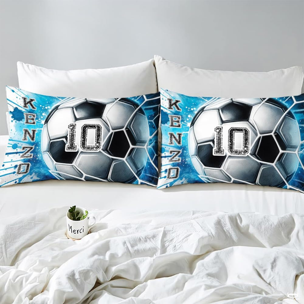 Custom Soccer Ball Goal Personalized Bedding Comforter Set