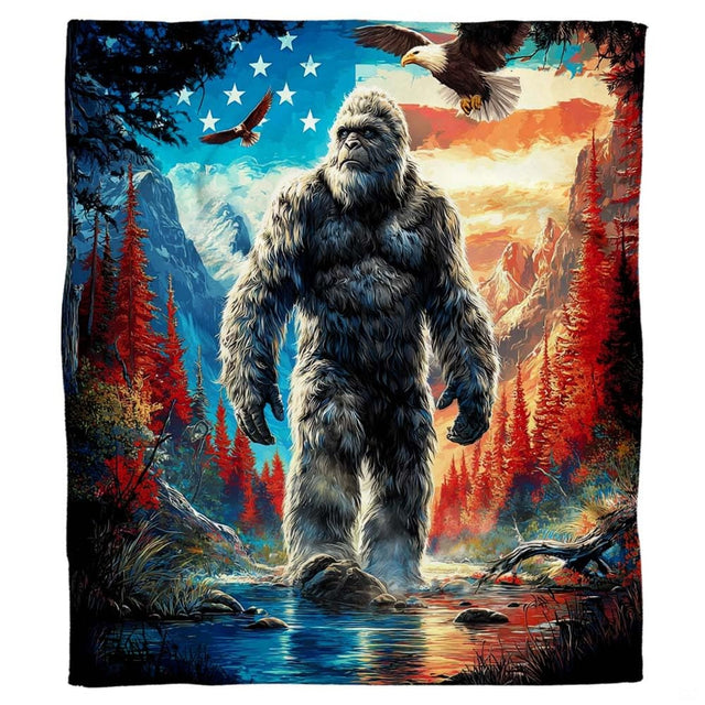 Close-up perspective of detailed Sasquatch facial features and fur rendering on Blanket.