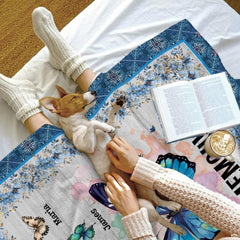 Overhead perspective of butterfly textile draped across reading lounger