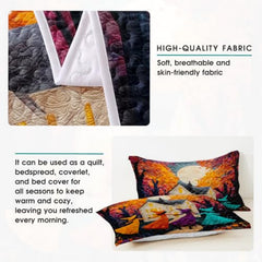 Witch Throw Quilt Set – Vintage Gothic Style Fall Bedspread for Autumn Bedroom Decor, Halloween Witch Bedding, Magical Patchwork Pattern, Soft Lightweight Twin, Full, Queen Sizes (Color 15)