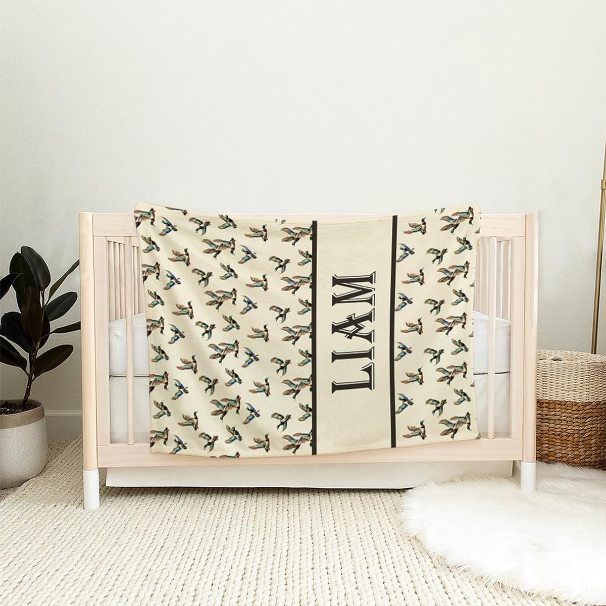 Lakeside cabin decor showcasing watercolor duck wildlife illustrations and earthy tones.