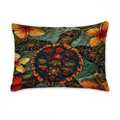 Matching pillowcase detail for coastal bedding set featuring coordinating sea turtle artwork
