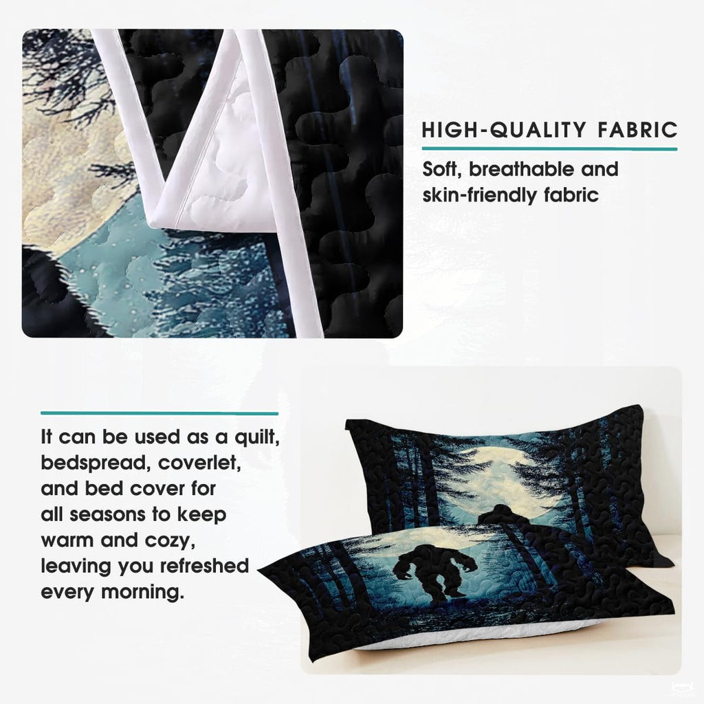 Personalized Bigfoot by Campfire Bedding Quilt Sets