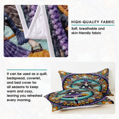 Floral witch bedding detail infographic