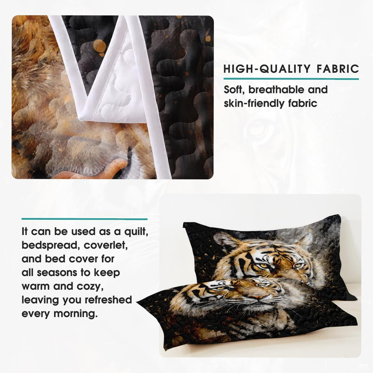 Smoky tiger design in a product information image
