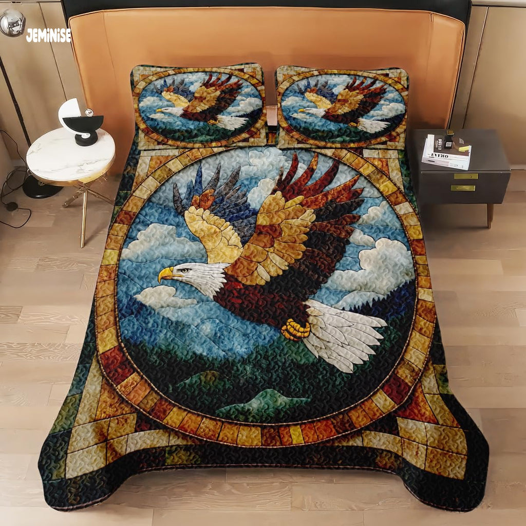 Jeminise Cat Farmhouse Quilt Set, Cozy Animal Bedding