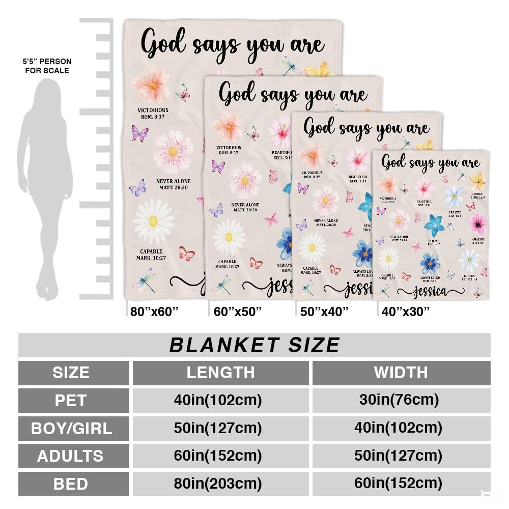 Custom Inspirational Bible Verse Floral Blanket