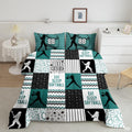 Bright Teal Yellow Softball Comforter Set – Premium Sports Theme Bedding for Girls, Teens & Women Who Love Softball, Offered in Twin, Queen, King Bed Sizes