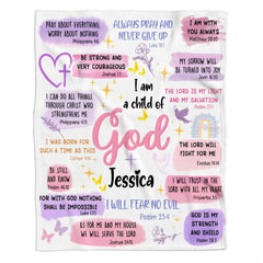 Pastel scripture bible verses inspirational faith blanket showing scripture quotes and doves view 2