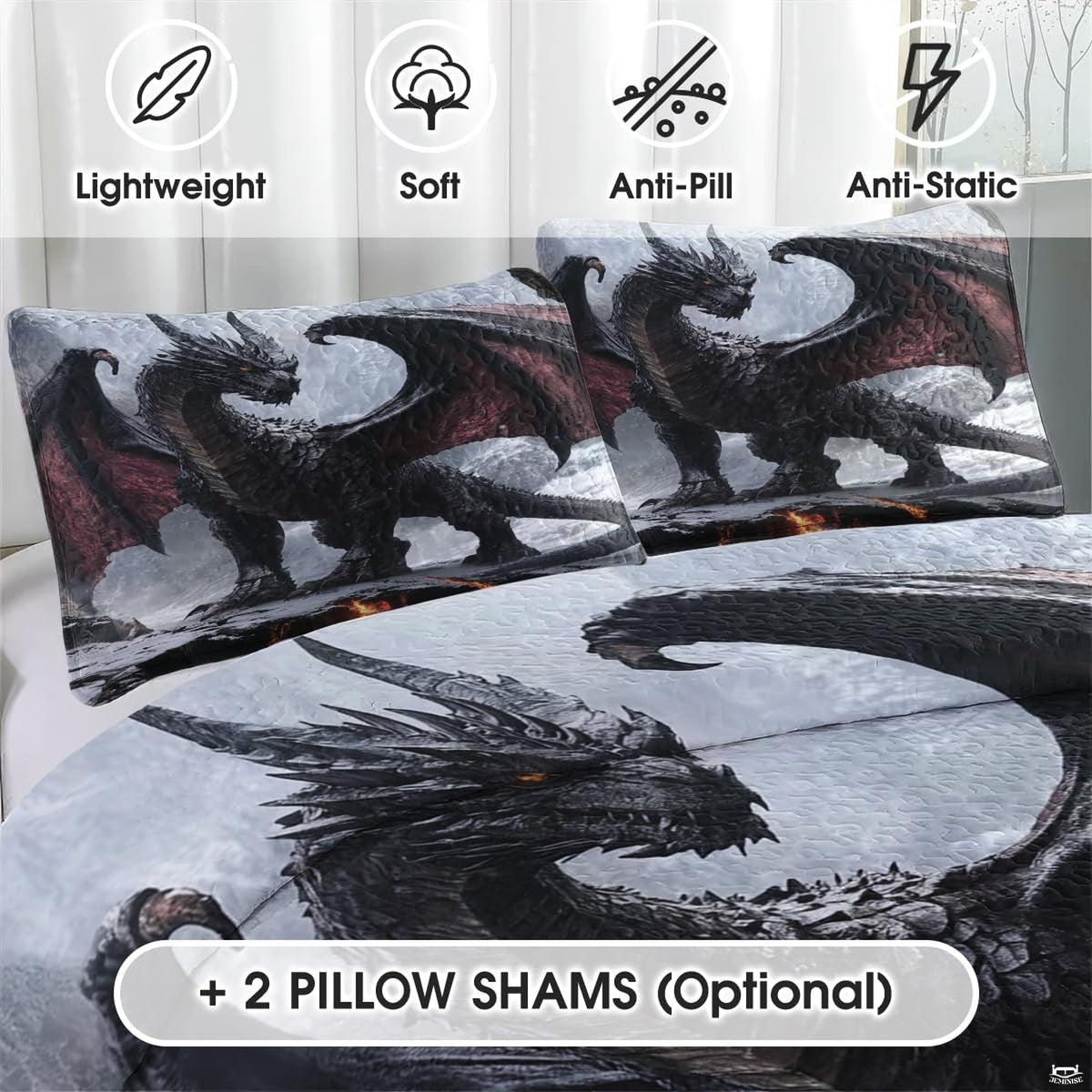 Decor aesthetic highlighting ember orange fissures and slate stone bedrock beneath a towering dragon.