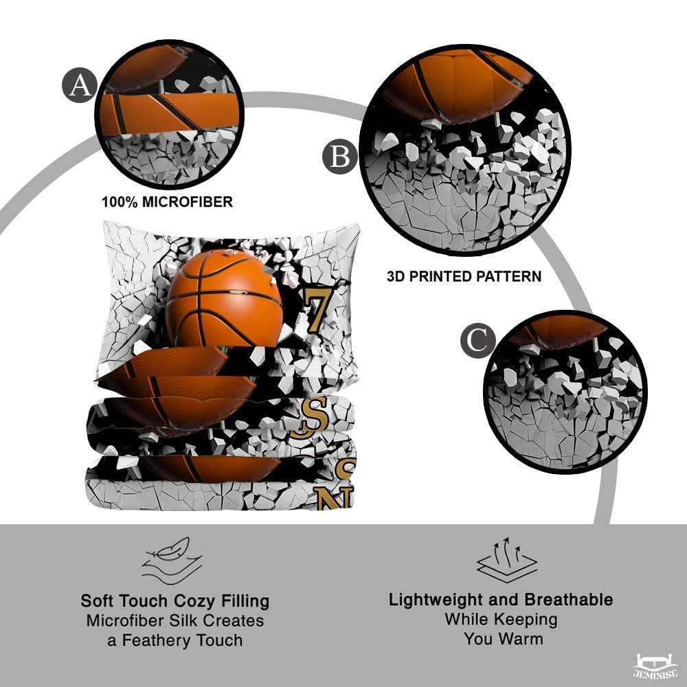 Personalized Basketball Cracked Wall Comforter with Name and Number