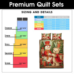 Nostalgic Christmas bedroom styling inspired by thematic accent holiday teddy bear sweater motifs.