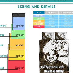 Personalized Deer Silhouettes Forming Heart Outline Comforter