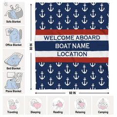 Side profile of nautical anchor bedding set decor creating a serene oceanic bedroom design.