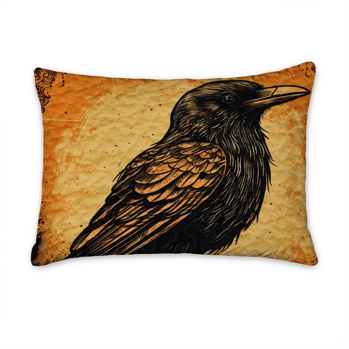 Matching pillowcase detail for mythology bedding set showing coordinating golden runic circle print