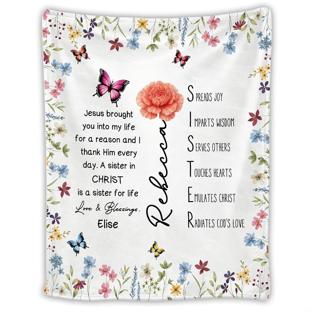 Wildflower butterfly floral blanket flat product mockup.
