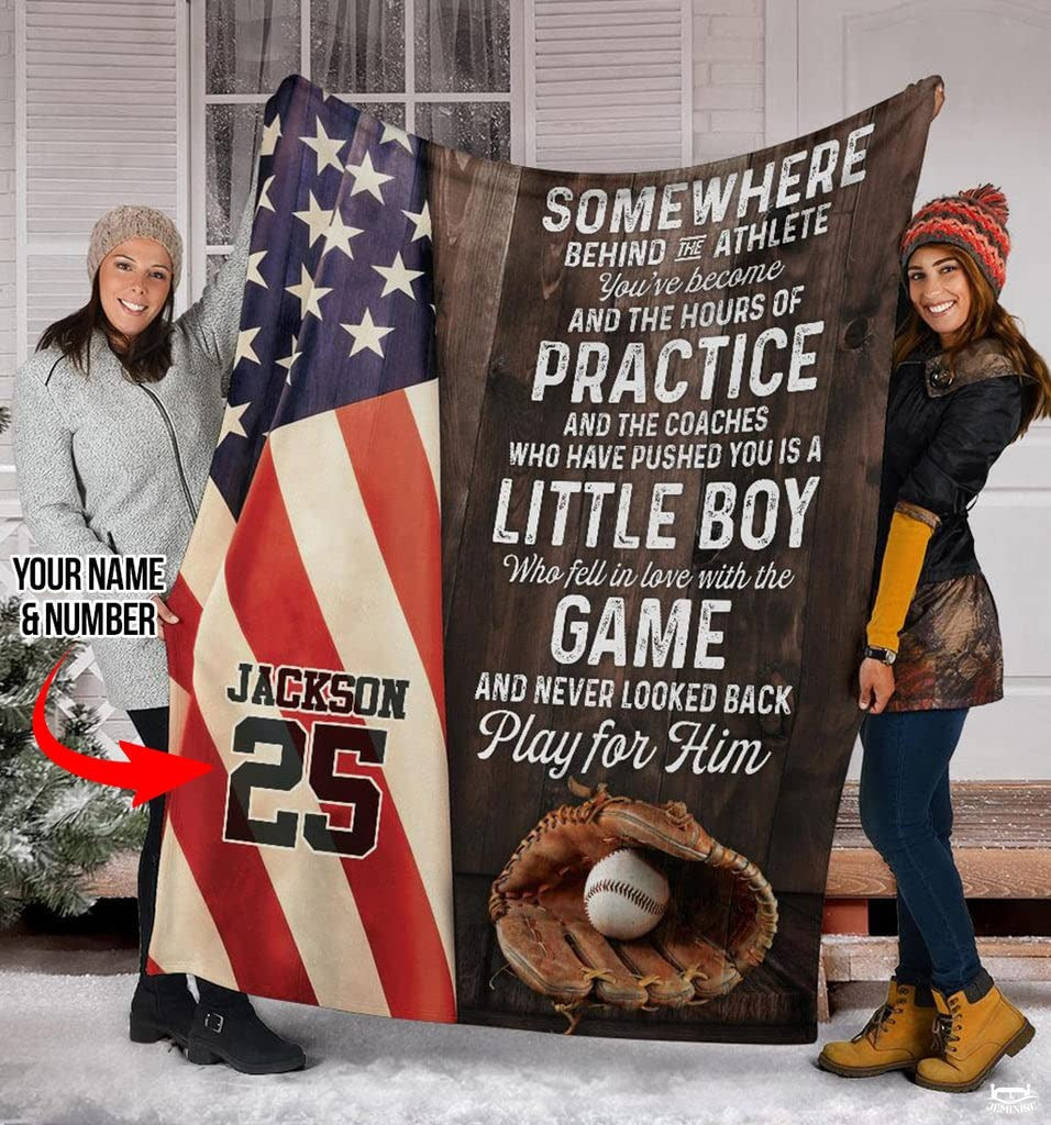 Custom Name Catcher Batter Baseball Baseball Throw, Baseball Blanket Gift Baseball Bedding Gift for Adult, Christmas New Years Gift for Baseball Player, Pitcher Gift (Baseball Design 11)