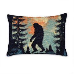 Matching pillowcase detail for woodland bedding set featuring coordinating sunset Bigfoot artwork