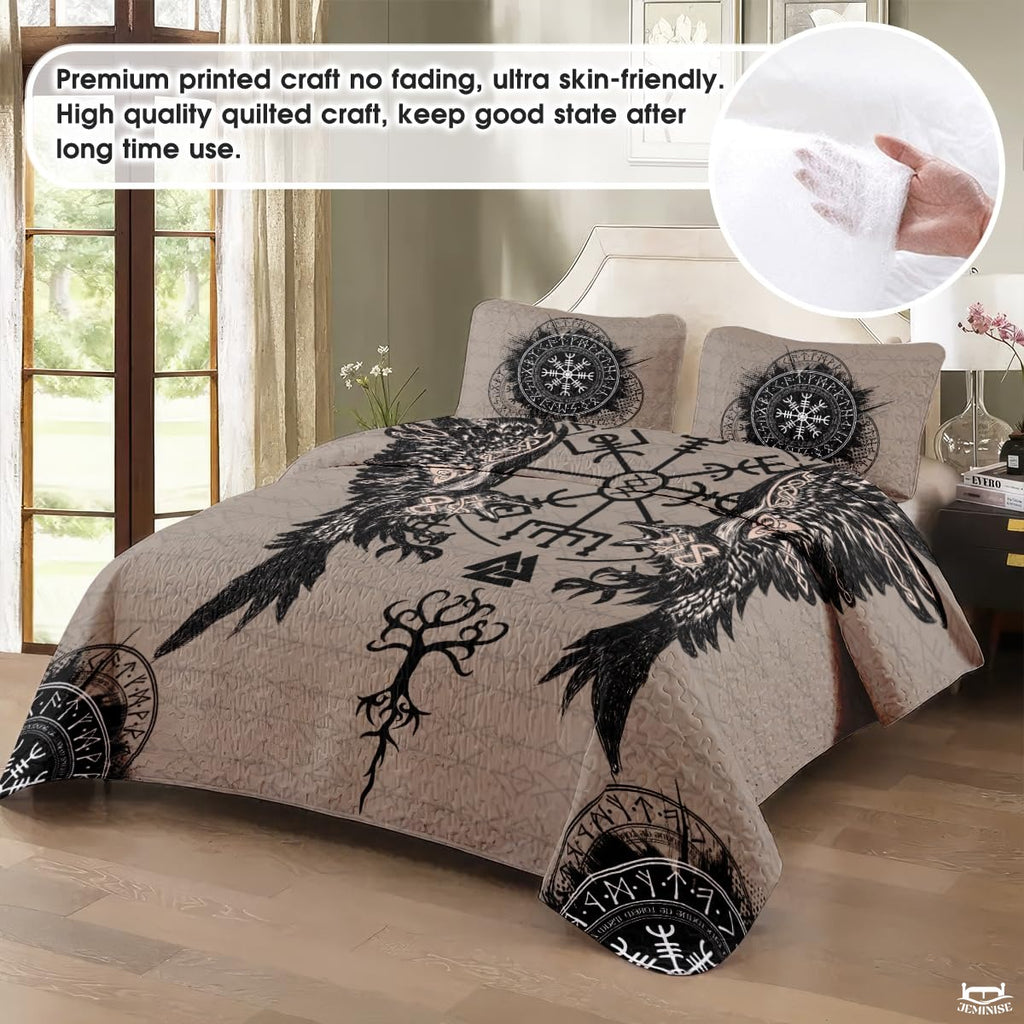 Norse Mythology Quilt with Ravens
