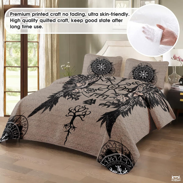 Norse Mythology Quilt with Ravens