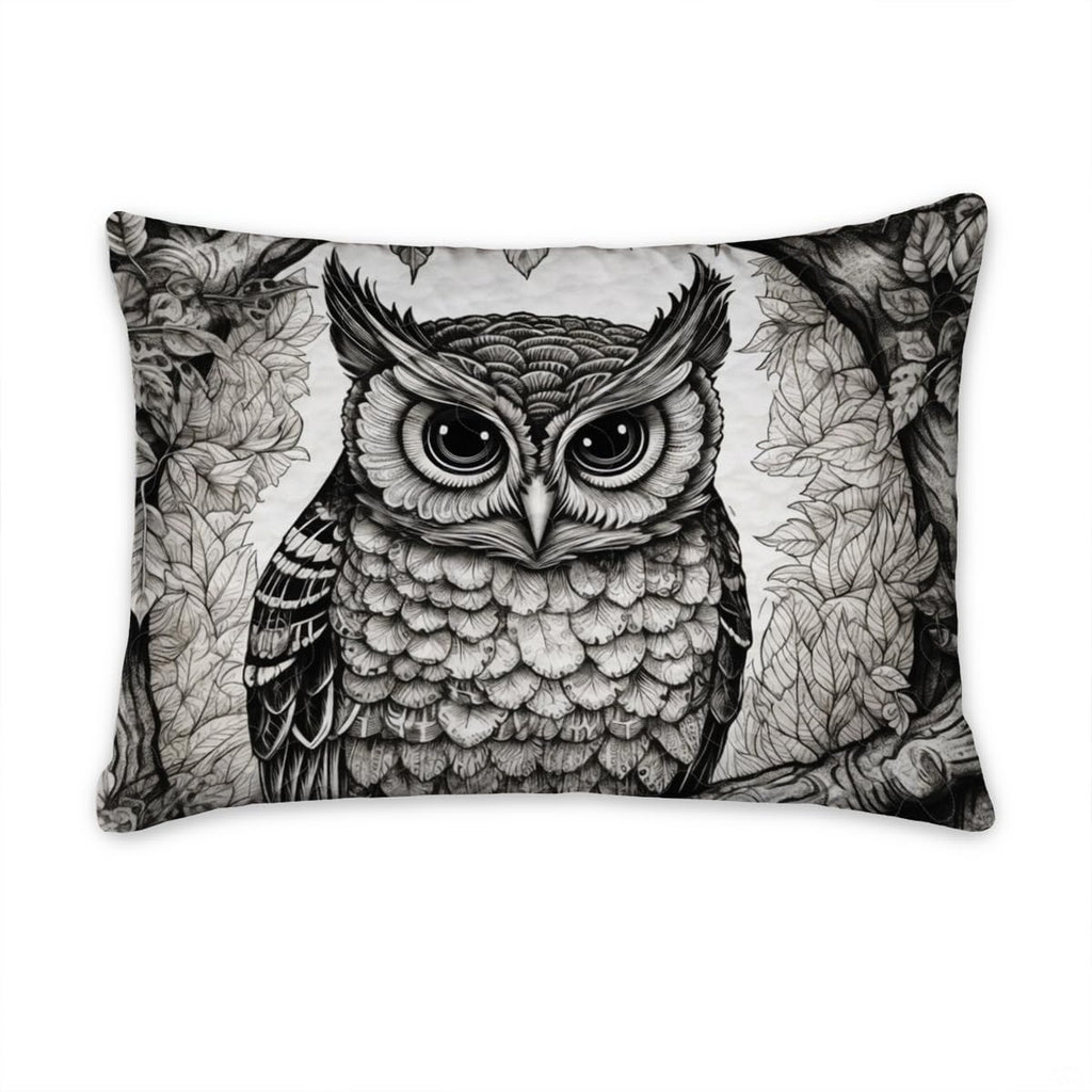 Matching pillowcase detail for wildlife bedding set showing coordinating barn owl plumage print