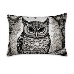 Matching pillowcase detail for wildlife bedding set showing coordinating barn owl plumage print
