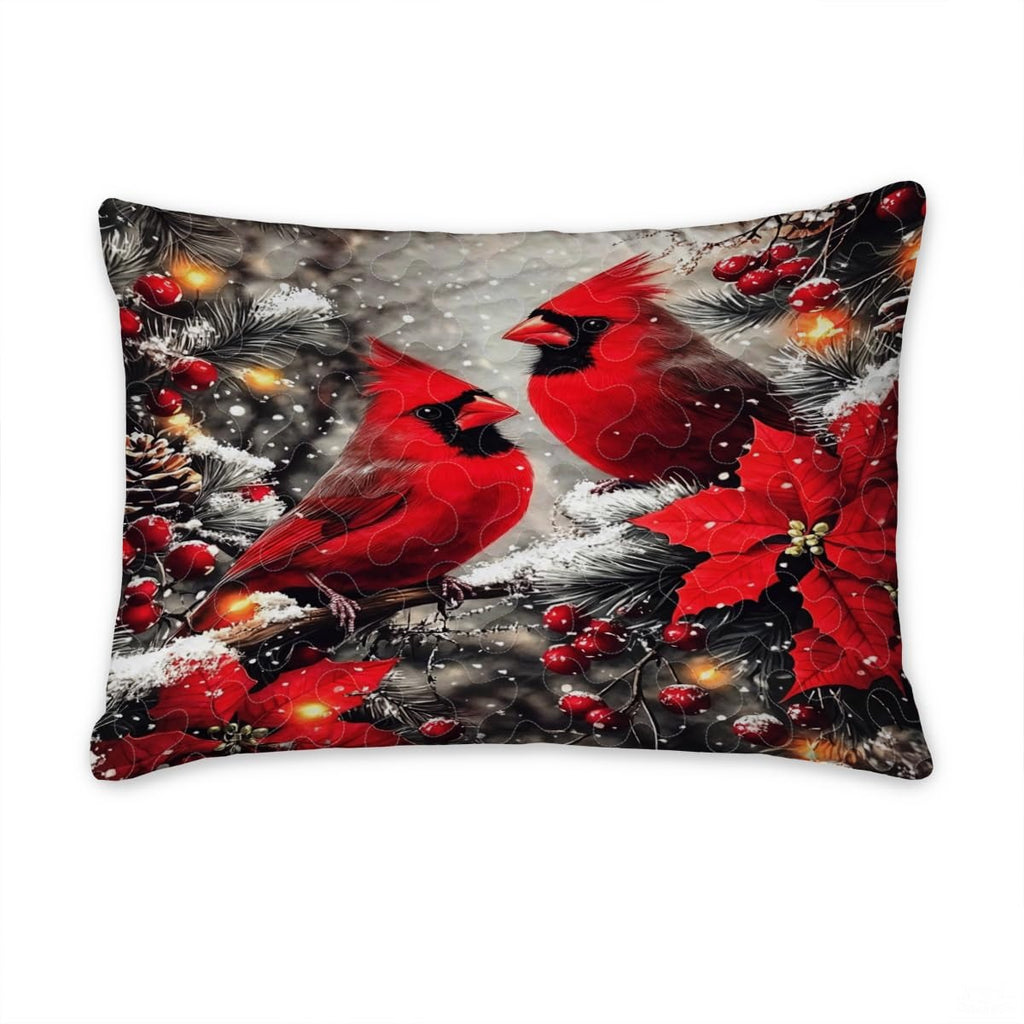 Christmas Cardinals on Snowy Branches Patchwork Winter Quilt