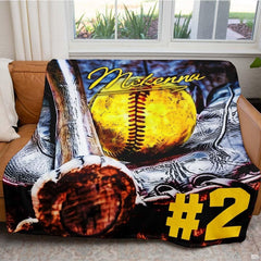 Diamond sports decor display highlighting angled wooden bat artwork and jersey accents.