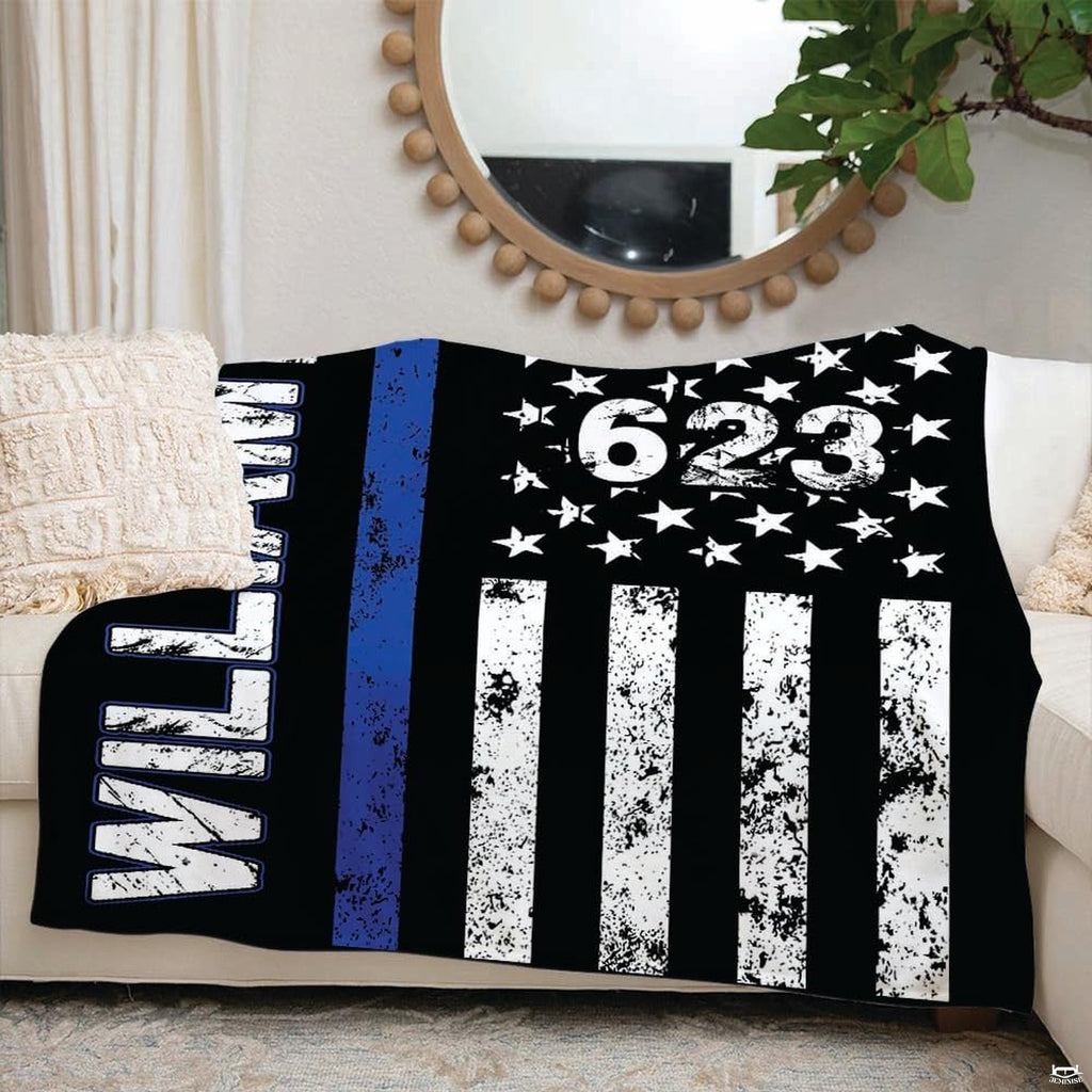 Perspective view demonstrating the graphic balance of thin striped bedding set decor accents.