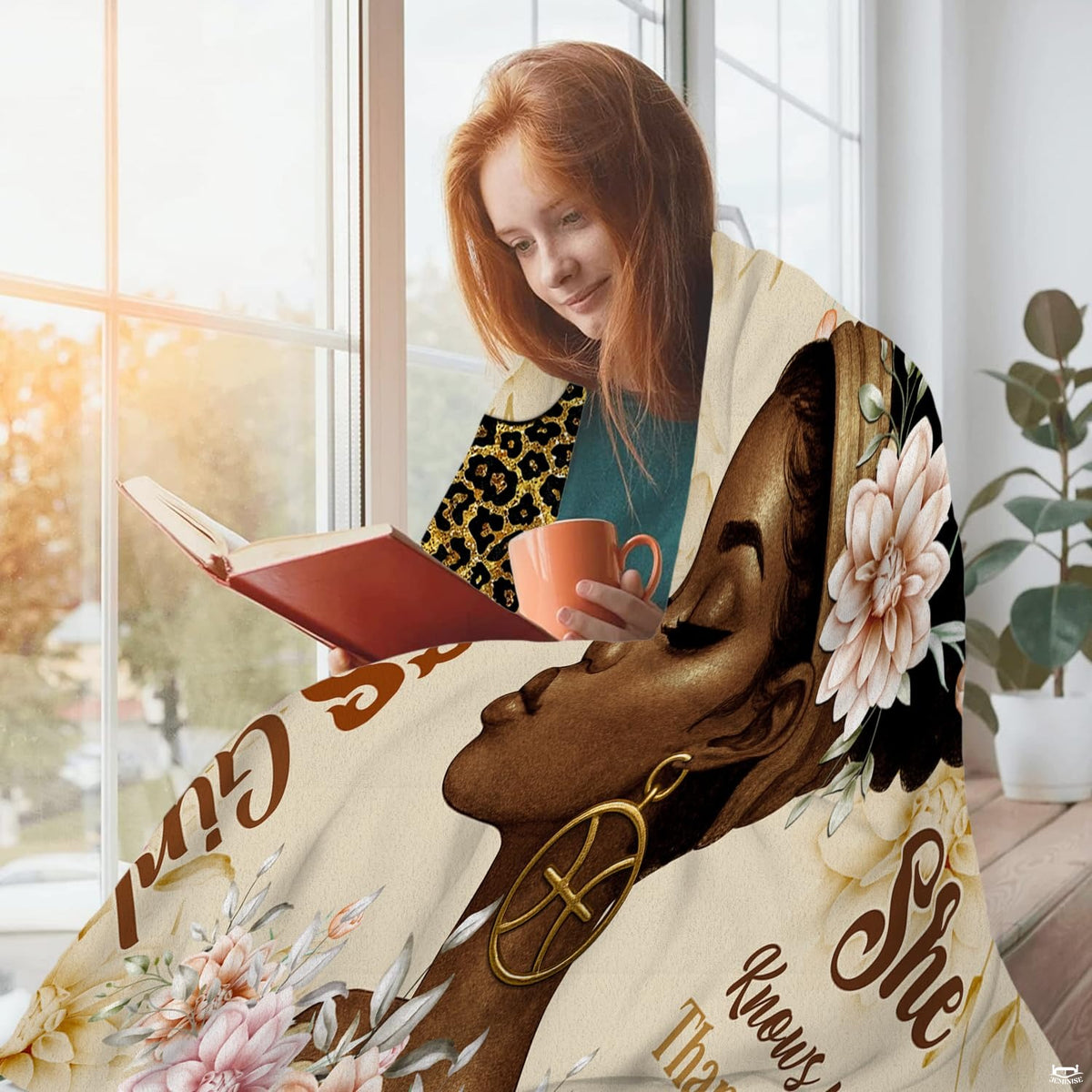 Size chart illustrating the proportions of the decorative throw blanket.