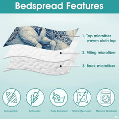 Graphic infographic showing layered structure and print performance attribute badges.