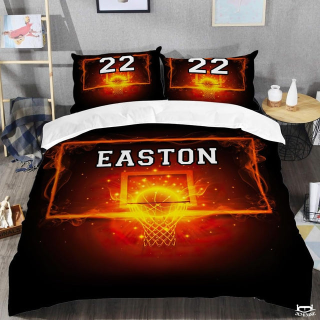 Personalized Basketball Hoop Comforter with Name and Number