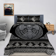 Norse Mythology Mjolnir with Skull Within Circular Celtic Quilt