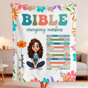 Custom Christian girl Bible emergency numbers Blanket - D12