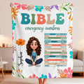 Custom Christian girl Bible emergency numbers Blanket