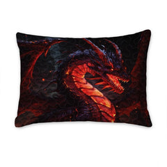 Fantasy Fire Dragon Comforter Set with Glowing Lava And Bedroom Setting