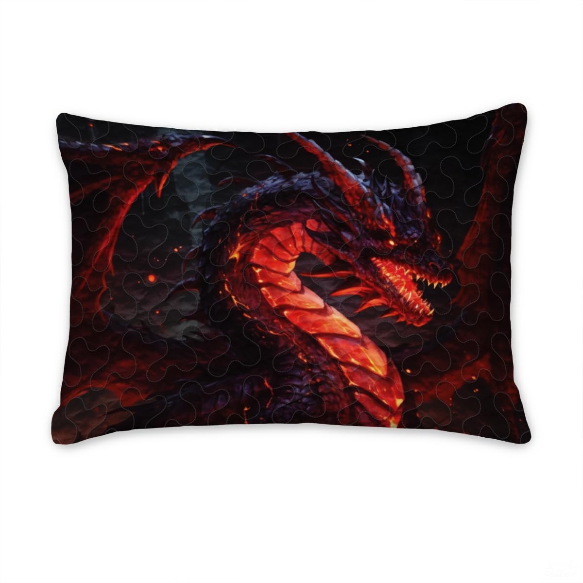 Custom Fantasy Dragon Standing on Glowing Embers Comforter