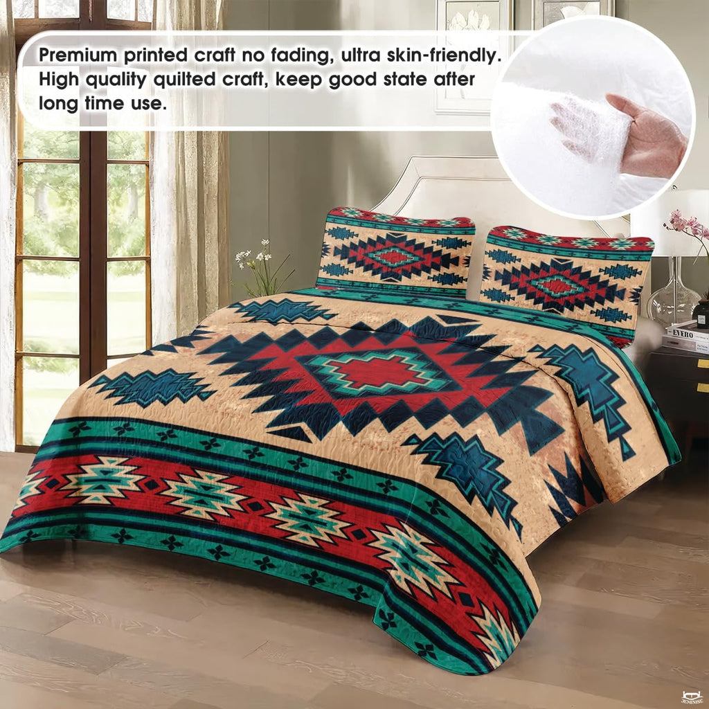 Close-up of stepped cross and geometric tribal artwork on thematic accent beige background.