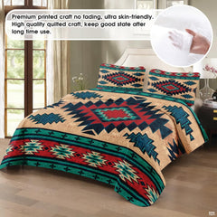 Close-up of stepped cross and geometric tribal artwork on thematic accent beige background.