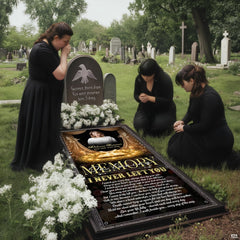 Folded memorial throw blanket displaying the central portrait vignette and glowing candlelight